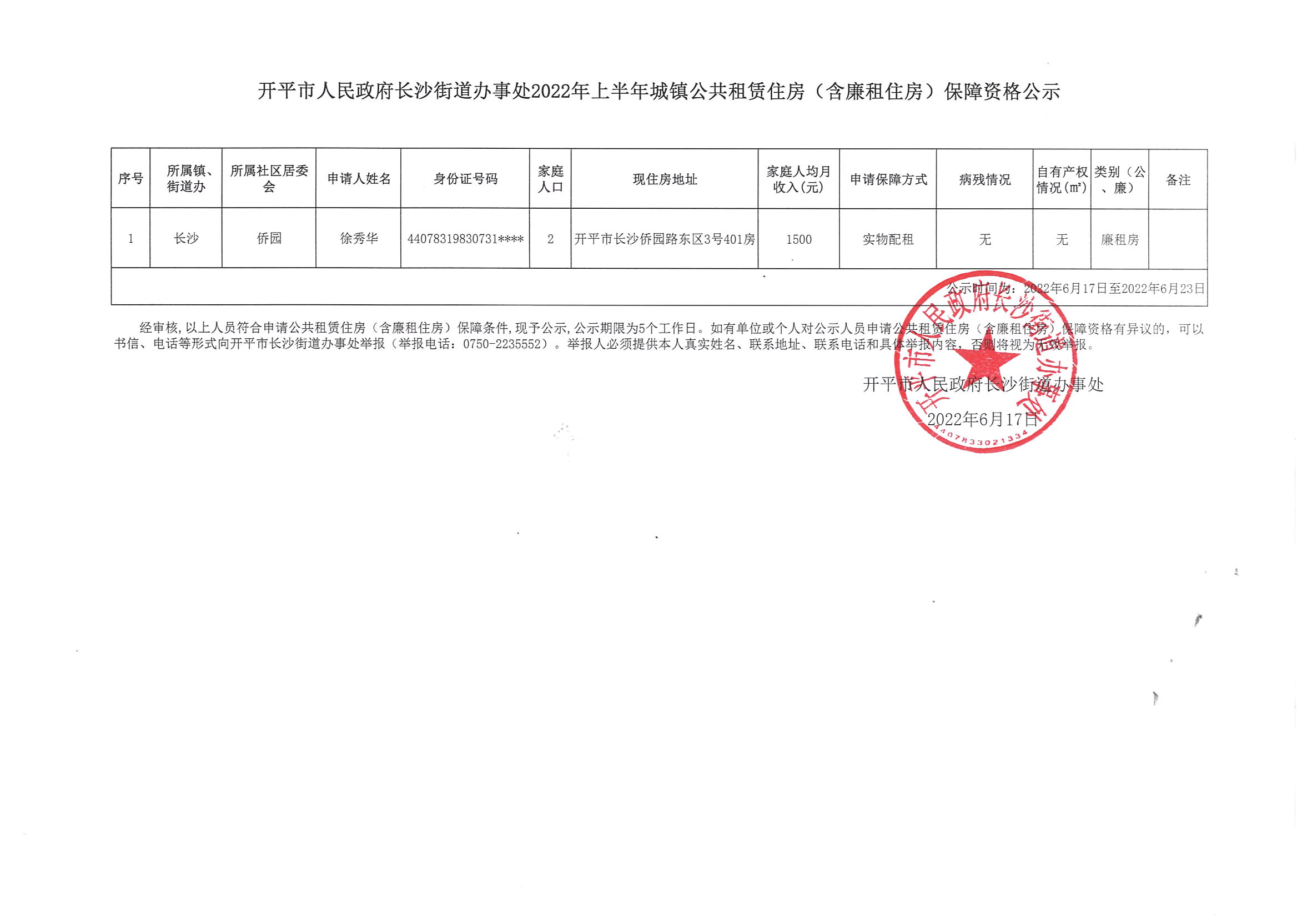 开平市人民政府长沙街道办事处2022年上半年城镇公共租赁住房（含廉租住房）保障资格公示(1).jpg